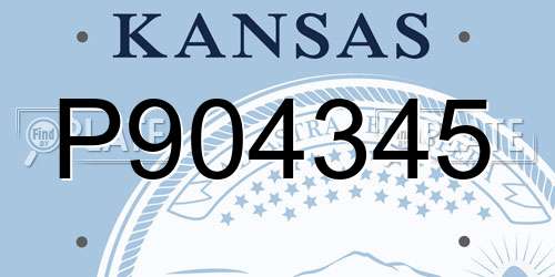 P904345 Kansas License Plate