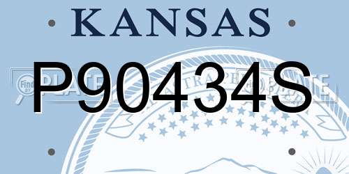 P90434S Kansas License Plate