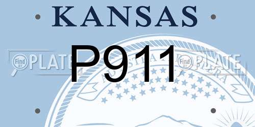 P911 Kansas License Plate