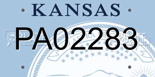 PA02283 Kansas License Plate