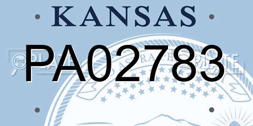 PA02783 Kansas License Plate