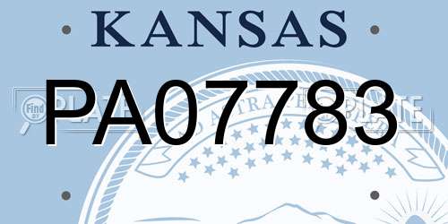 PA07783 Kansas License Plate