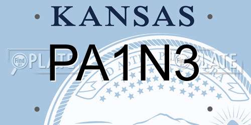 PA1N3 Kansas License Plate