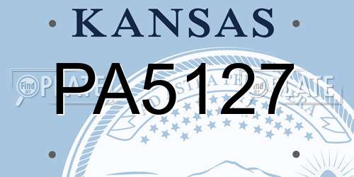 PA5127 Kansas License Plate