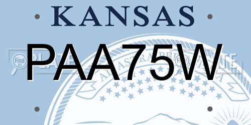 PAA75W Kansas License Plate