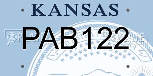 PAB122 Kansas License Plate