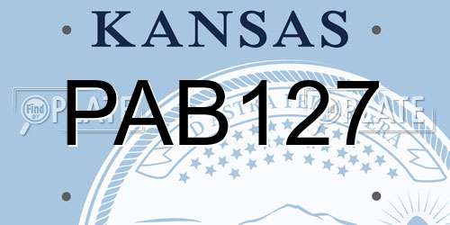 PAB127 Kansas License Plate