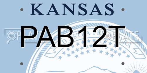 PAB12T Kansas License Plate
