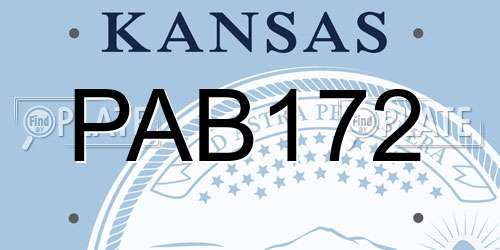 PAB172 Kansas License Plate