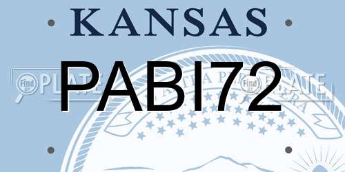 PABI72 Kansas License Plate