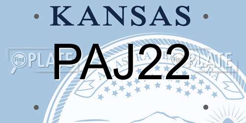 PAJ22 Kansas License Plate