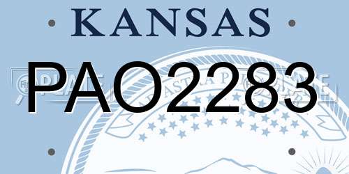 PAO2283 Kansas License Plate