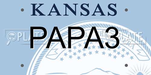 PAPA3 Kansas License Plate