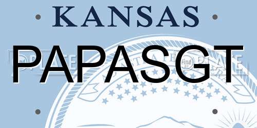 PAPASGT Kansas License Plate