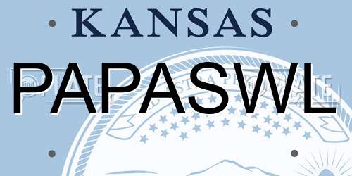 PAPASWL Kansas License Plate