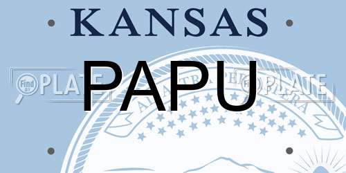 PAPU Kansas License Plate