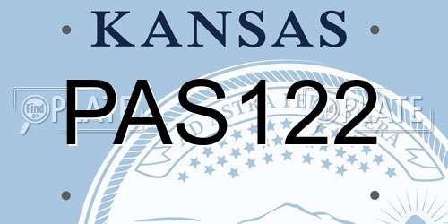 PAS122 Kansas License Plate