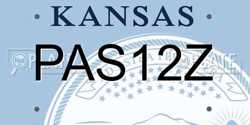PAS12Z Kansas License Plate