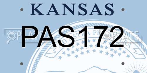 PAS172 Kansas License Plate