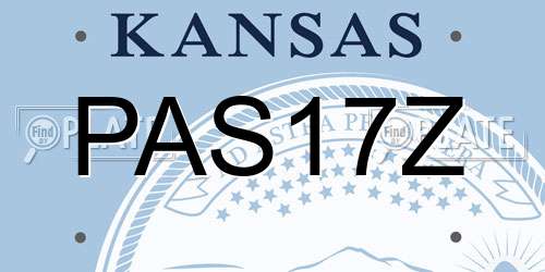 PAS17Z Kansas License Plate