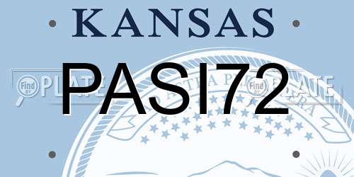PASI72 Kansas License Plate