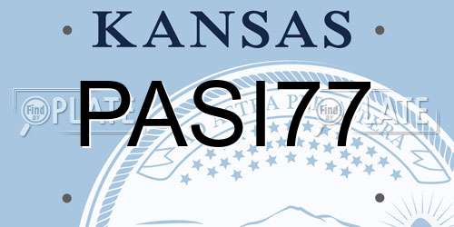 PASI77 Kansas License Plate
