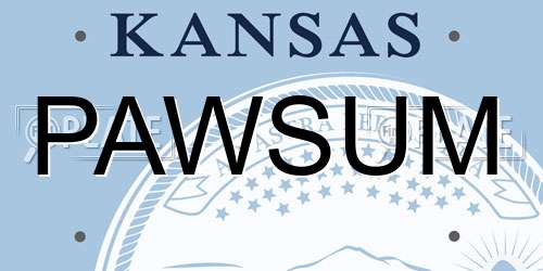 PAWSUM Kansas License Plate
