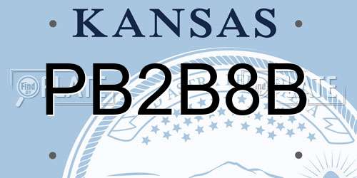 PB2B8B Kansas License Plate