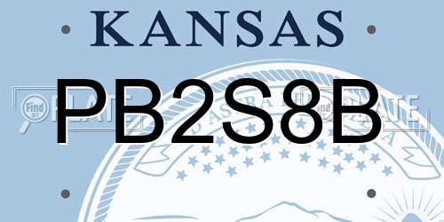 PB2S8B Kansas License Plate