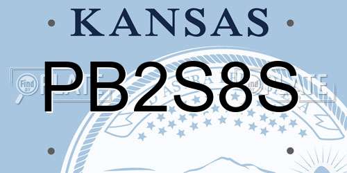 PB2S8S Kansas License Plate