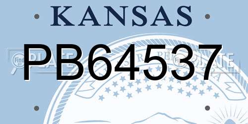 PB64537 Kansas License Plate