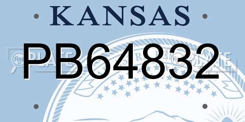PB64832 Kansas License Plate