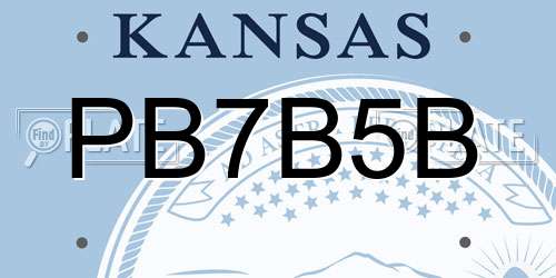 PB7B5B Kansas License Plate