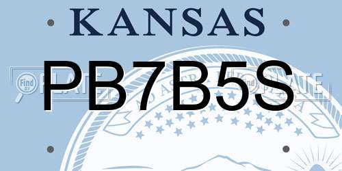 PB7B5S Kansas License Plate