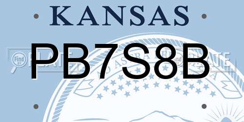PB7S8B Kansas License Plate
