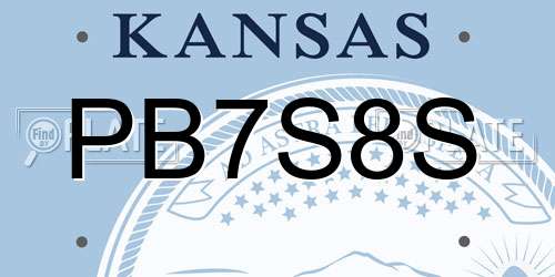 PB7S8S Kansas License Plate