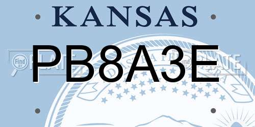 PB8A3E Kansas License Plate
