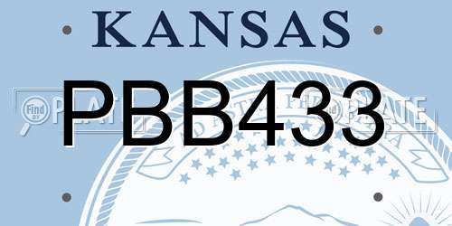 PBB433 Kansas License Plate