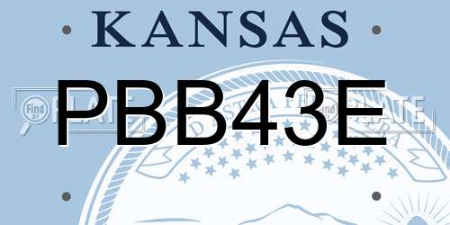 PBB43E Kansas License Plate