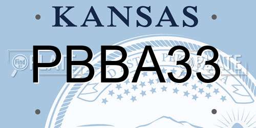 PBBA33 Kansas License Plate