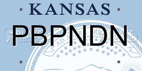 PBPNDN Kansas License Plate