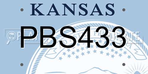 PBS433 Kansas License Plate