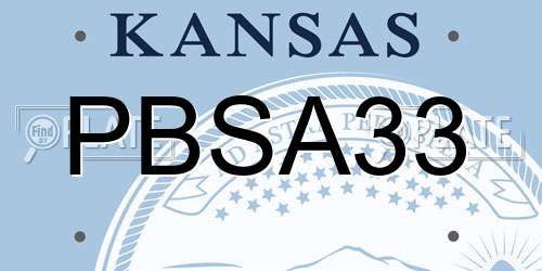 PBSA33 Kansas License Plate