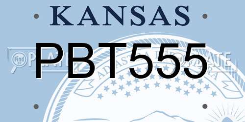 PBT555 Kansas License Plate