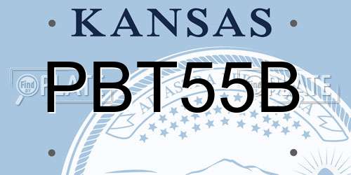 PBT55B Kansas License Plate