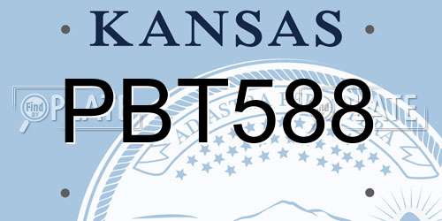PBT588 Kansas License Plate