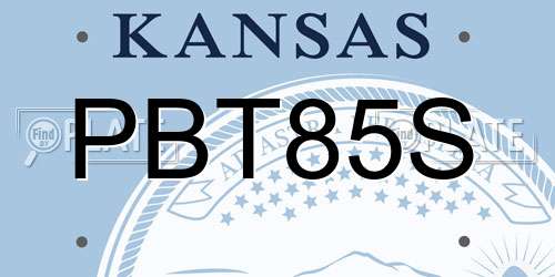 PBT85S Kansas License Plate