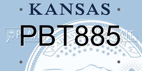 PBT885 Kansas License Plate