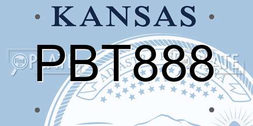 PBT888 Kansas License Plate