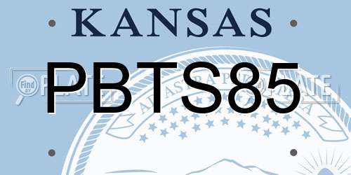 PBTS85 Kansas License Plate